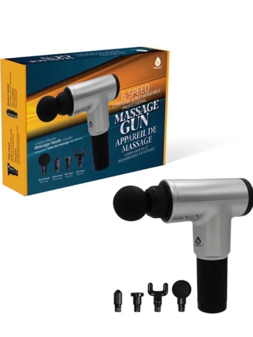 NEW SEALED Pursonic CORDLESS & rechargeable massage gun 6 speed new